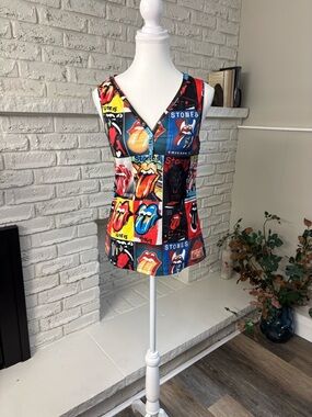 The Rolling Stones All-Over Print Collage Tank Top-Rock & Roll Band Merch Size M